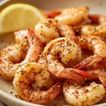 When You Need Quick Flavor: Air Fryer Shrimp Lemon Pepper Ready Fast 3 Close-up of air fryer shrimp with lemon pepper seasoning on a clean white plate.