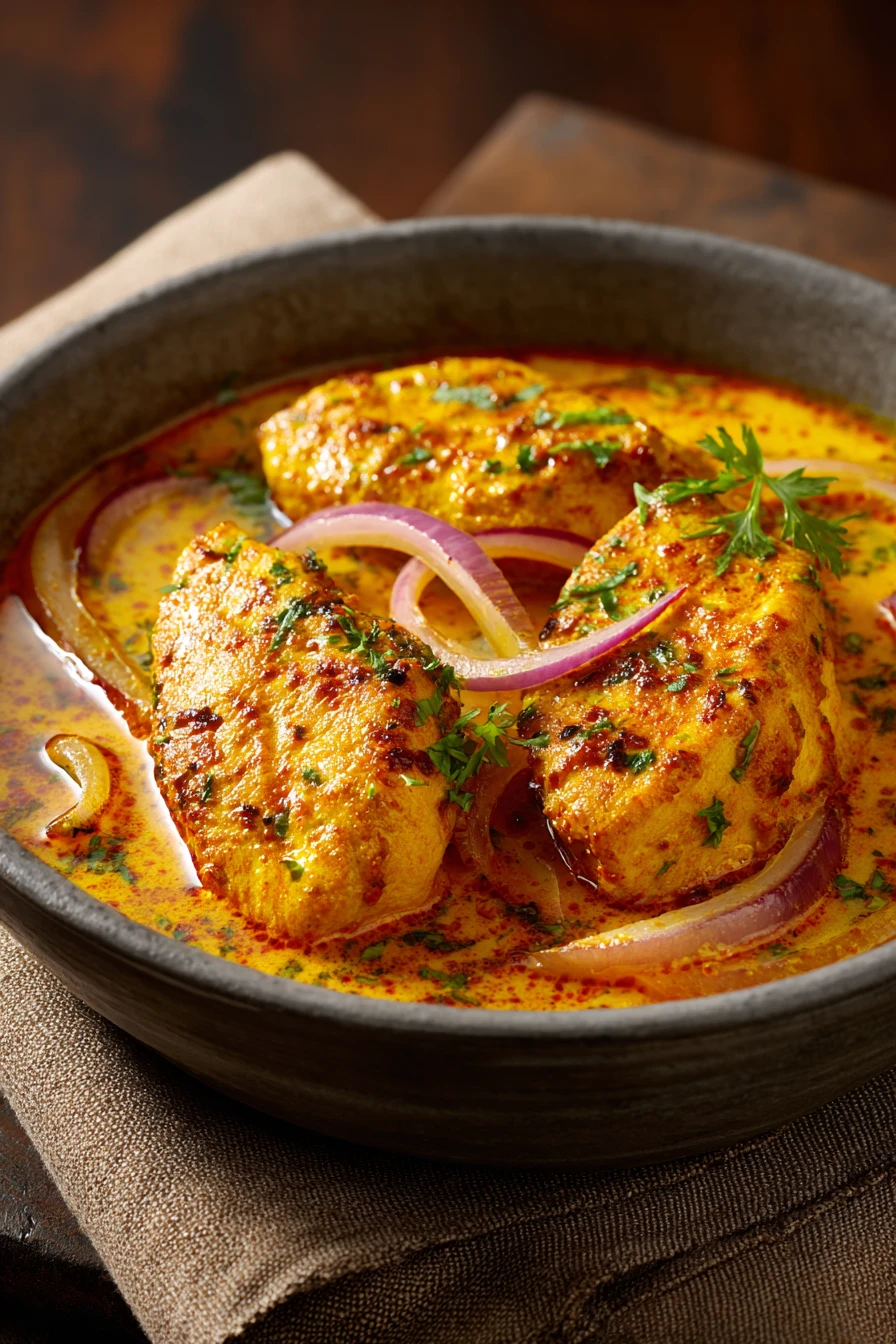 High Protein Chicken Tikka Masala That Warms Up a Busy Weeknight 2 Close-up of high protein chicken tikka masala with creamy sauce and vibrant spices