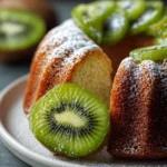 Kiwi Yogurt Cake for When You Crave Something Light and Fruity 3 Close-up of a kiwi yogurt cake with fresh kiwi slices on top, bright and appetizing.