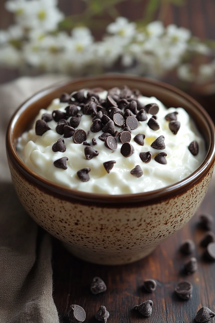 Close-up of chocolate chip muffins with yogurt on a clean background