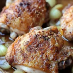 When Dinner Calls for Crock Pot Chicken Thighs and Zero Fuss 3 Close-up of crock pot chicken thighs in a creamy sauce with herbs