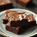 Close-up of rich chocolate cake brownies with a clean background
