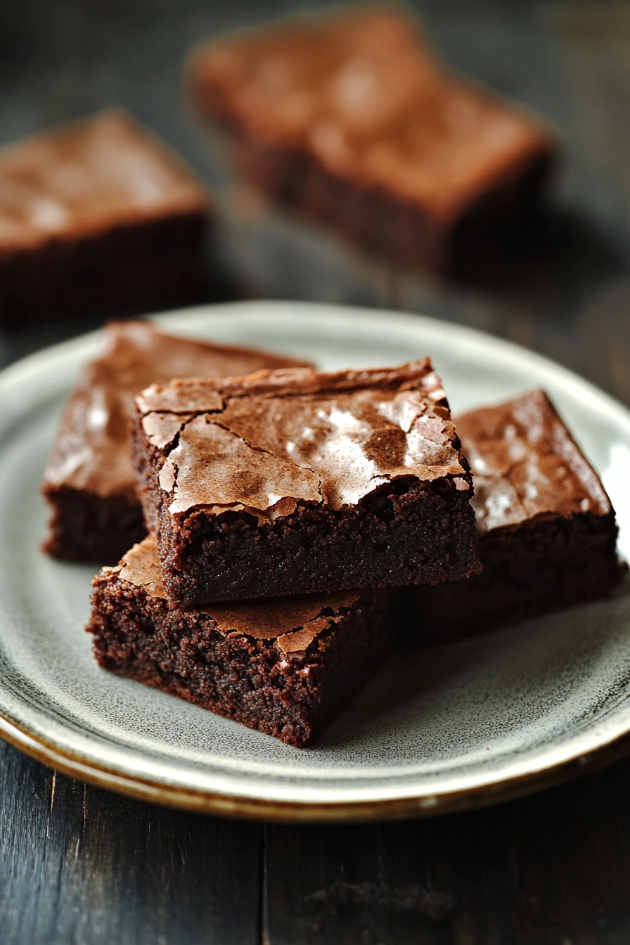 Close-up of rich chocolate cake brownies with a clean background