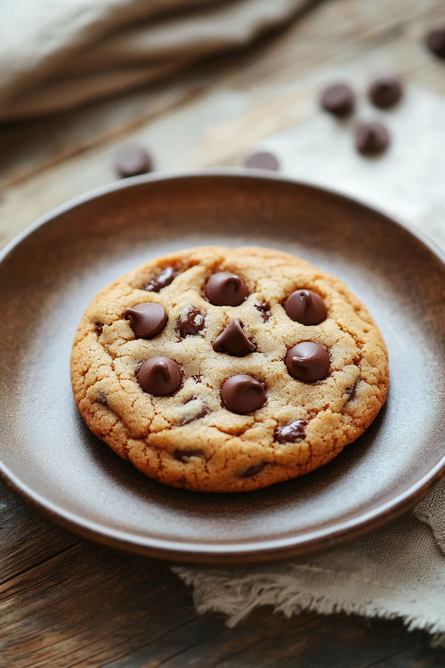Close-up of eggless chewy cookies with a golden brown texture on a clean background.