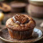 Close-up of muffins with yogurt and Nutella on a clean background