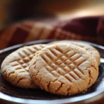 Close-up of natural peanut butter cookies on a clean white background