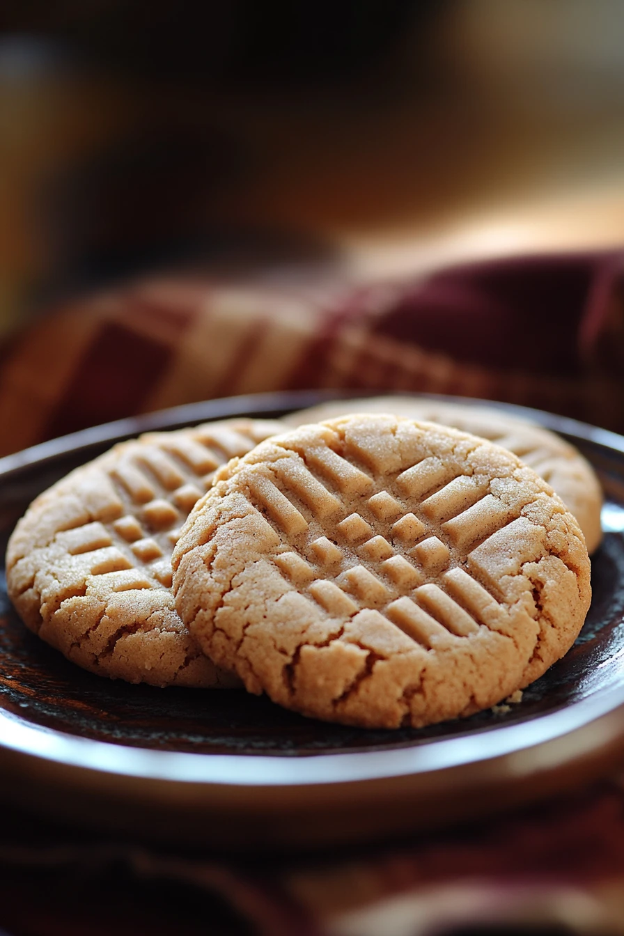 Close-up of natural peanut butter cookies on a clean white background