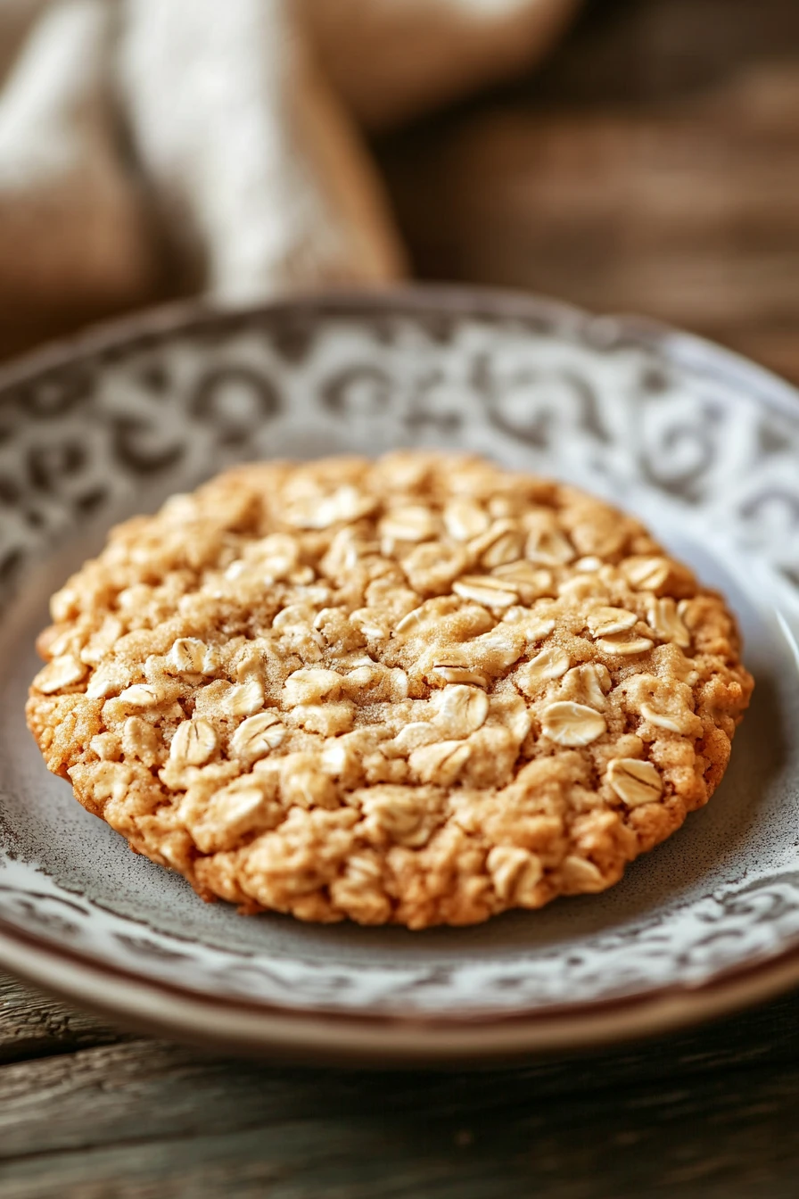 Close-up of oatmeal cookie mix with visible ingredients and textures.
