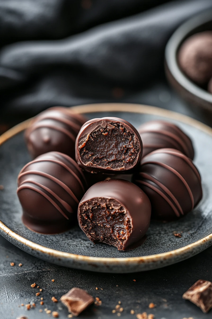 Close-up of shortbread cookie truffles on a clean background with warm lighting