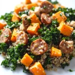 onepot quinoa with sweet potato kale and chicken sausage 2