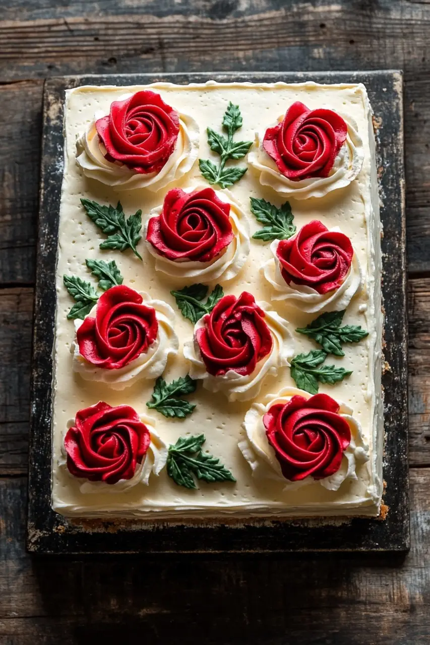 sheet cake with roses 0