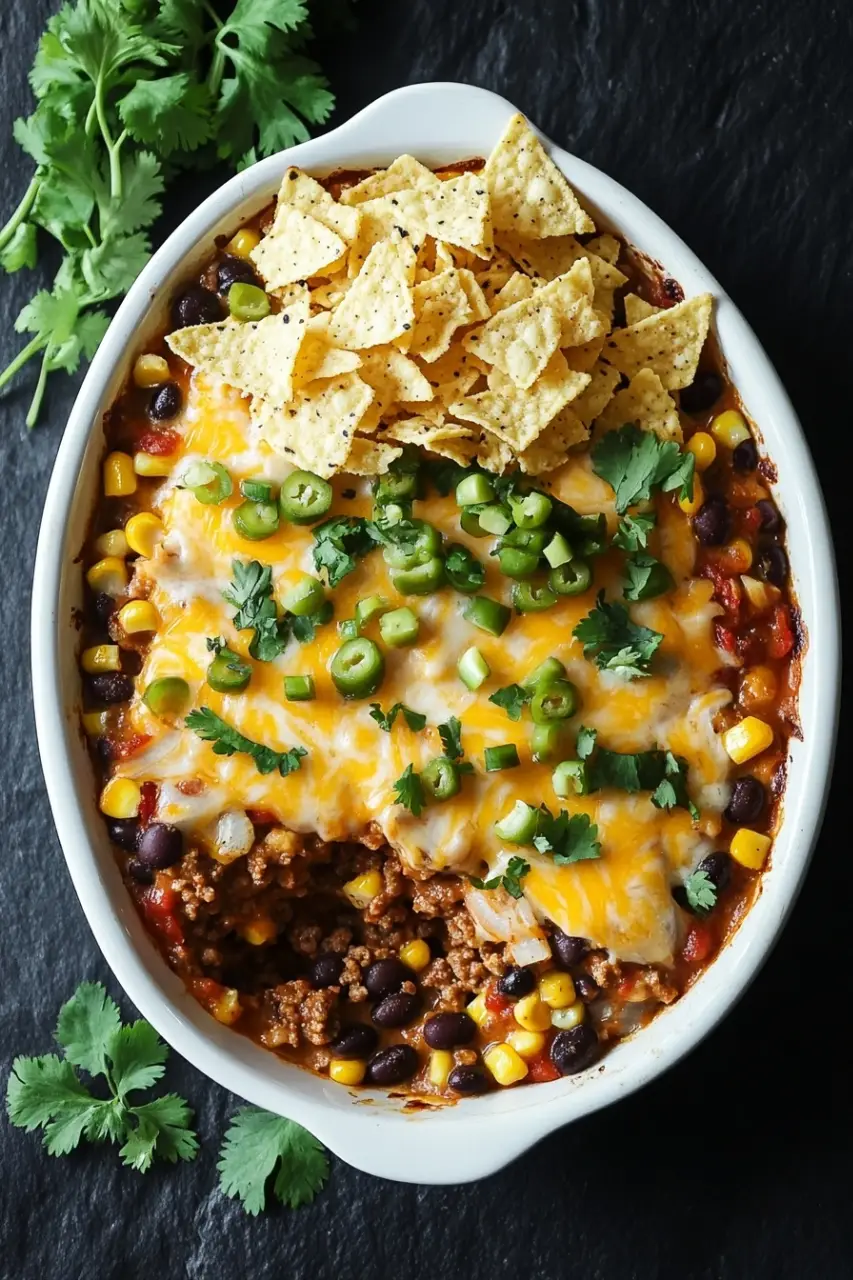 taco casserole freezer meal ground beef 0